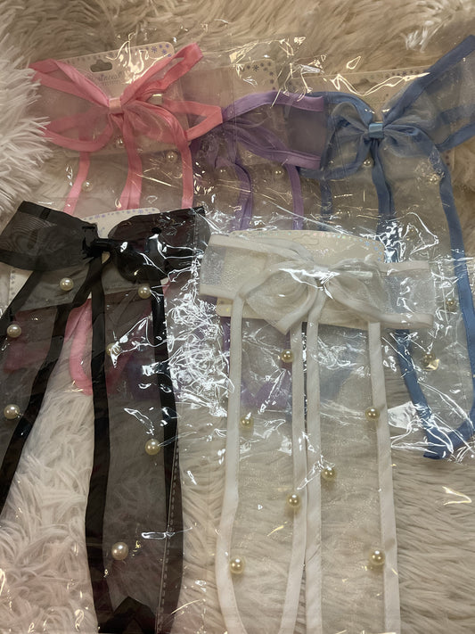 Clear Bows with Pearls