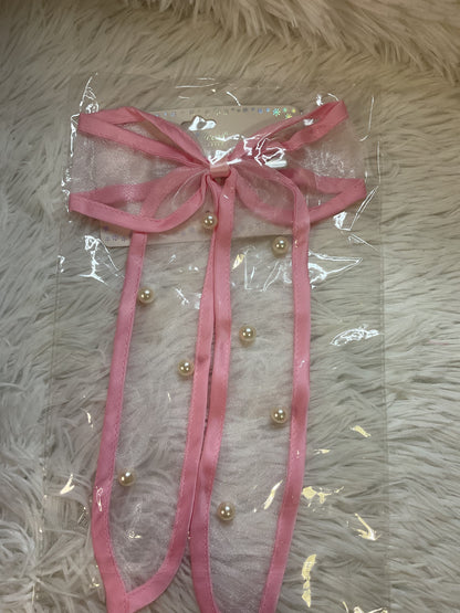 Clear Bows with Pearls