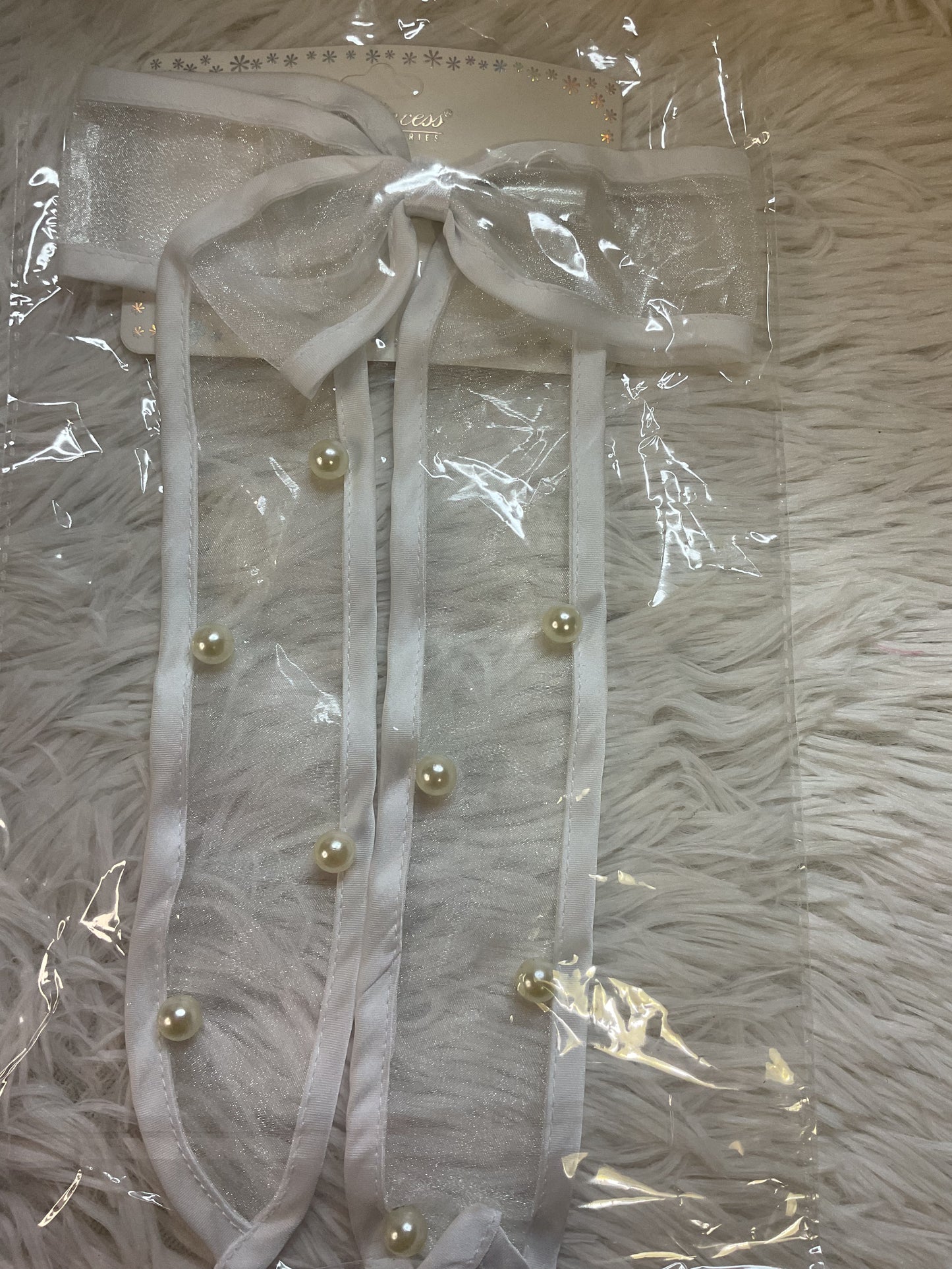Clear Bows with Pearls