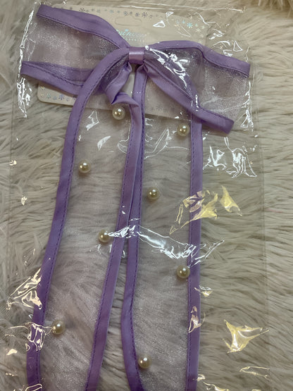 Clear Bows with Pearls